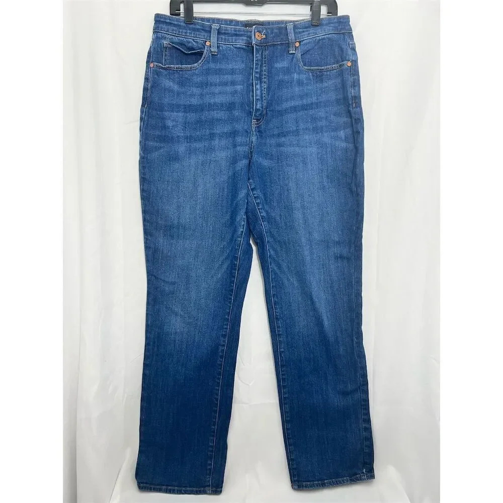 Talbots Women's Medium Blue Straight Leg Jeans Classic Fit‎ Denim